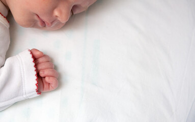 New born baby cute hand detail photo