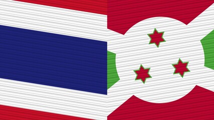 Burundi and Thailand Two Half Flags Together Fabric Texture Illustration