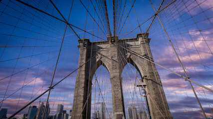 Famous Brooklyn Bridge in New York