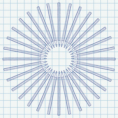 Hand drawn pencils blank frame