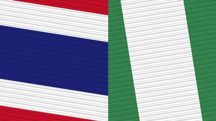 Nigeria and Thailand Two Half Flags Together Fabric Texture Illustration