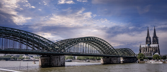 Skyline of the City of Cologne on a sunny day - COLOGNE, GERMANY - JUNE 25, 2021