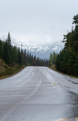 Fototapeta na wymiar Rocky mountain in Alberta, British Columbia Canada landscape view 