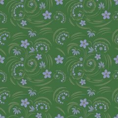 Folk flowers pattern Floral surface design Seamless pattern