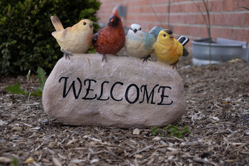 Welcome Sign with birds