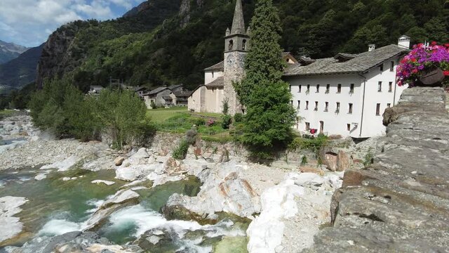 The beautiful village of Lillianes in the Lys Valley. Aosta Valley, northern Italy.