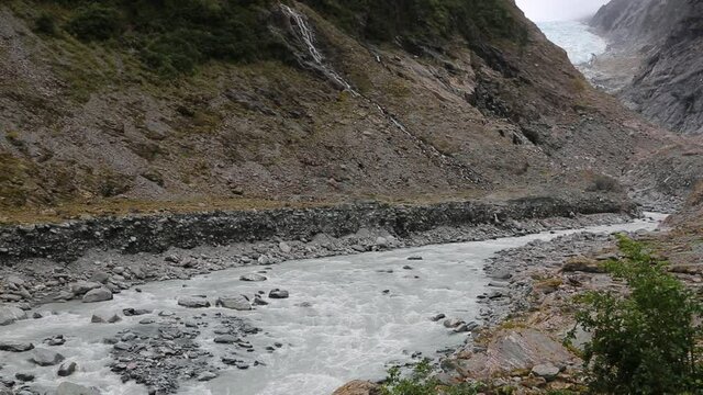 River in glacier valley - Franz Josef Glacier - New Zealand