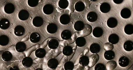 drain hole in the bathroom close-up