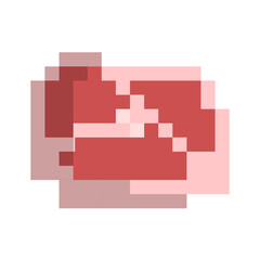 Meat pixel art food icon illustration vector eps