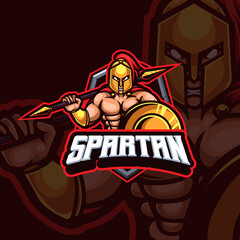 Spartan mascot esports gaming logo design