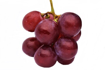 red grapes fruit isolated on white background