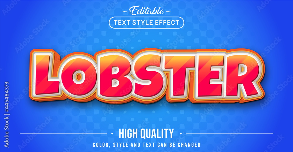 Poster Editable text style effect - Orange Lobster text style theme.
