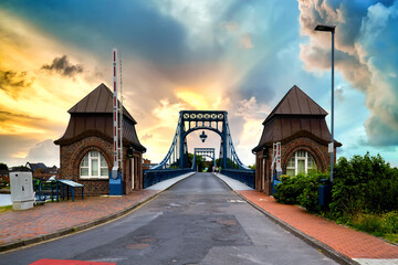 Kaiser-Wilhelm-Bridge over the Ems-Jade Kanal in Wilhelmshaven, Germany