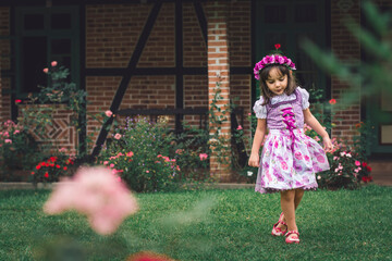 Fototapeta premium girl dressed in German in the garden