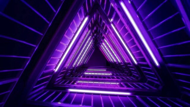 3D rendering abstract purple neon lights flickering art, looping dark background, creative graphic digital colorful neon art, laser reflection glow, futuristic motion graphics.