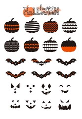 Vector set for halloween decoration. Halloween celebration templates. Design element for web, cards, flyers, banners, posters, textiles and other uses.