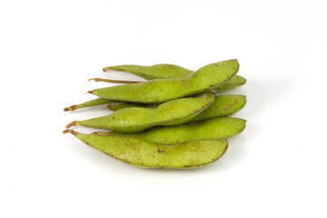 Fresh Edamame on white