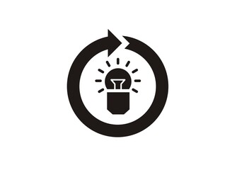 Continuous creativity simple icon. Simple illustration in black and white.