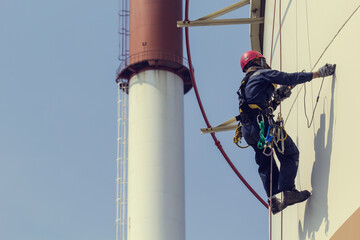 Male worker rope access  inspection