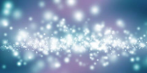 white bokeh blur background . Circle light on blue background , abstract light background