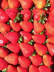 strawberries in a market