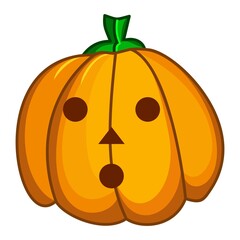Vector illustration with a smiling pumpkin. Surprised pumpkin. Pattern for Halloween. Template for cards, paper, wallpaper, textile and other uses. Oops.