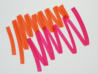 brush stroke drawing, copic markers art , bright  colorful