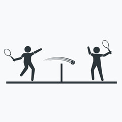 illustration of playing tennis, tennis icon