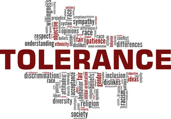 Tolerance vector illustration word cloud isolated on a white background.