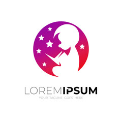 Education logo with simple design, people kids logo