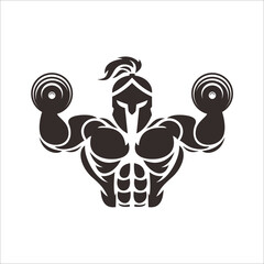 spartan bodybuilding fitness logo vector template