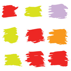 Yellow Watercolor Frame. Red Brushstroke Design. Brushes Distress. Ink Background. Paintbrush Abstract. Paint Square. Texture Distress. Set Chinese. Grungy Handwritten.