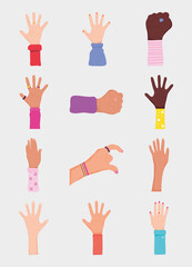 human hands set
