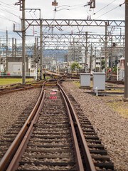 Fototapeta na wymiar 鉄道の操車場から見た風景