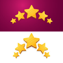 3d five yellow stars customer product rating review