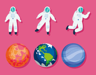 planets and astronauts © Jeronimo Ramos
