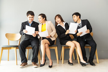 Group of people waiting for job interview,office. Business Concept