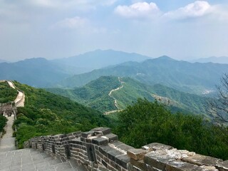 overlooking the Great Wall of China