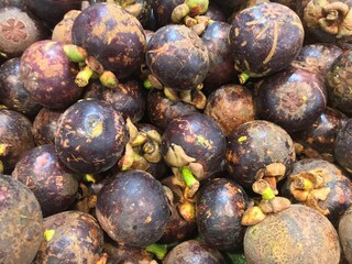 mangosteen on the market closeup