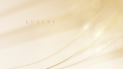 Naklejka premium Diagonal golden curve on yellow luxury background, award ceremony scene concept, modern cover design vector illustration.