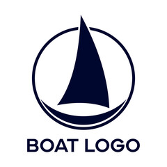 Simple and abstract ship logo design vector