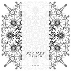 Mehndi flower for henna, mehndi, tattoo, decoration. decorative ornament in ethnic oriental style. doodle ornament. coloring book page.