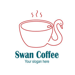 swan coffee logo for brand, ilustration vector