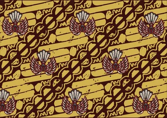 Gordijnen Bloemendesign Parang Batik is one of the oldest batik motifs in Indonesia. This design is the development of the Parang Batik motif  © Niyaska