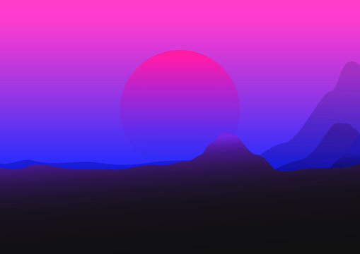 Premium Vector  Desert evening minimalist mobile wallpapers