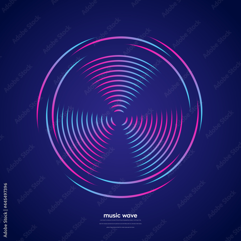 Poster vector sound wave. abstract colorful digital music equalizer. audio wave graph of frequency and spec