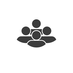 People group icon. Crowd of people silhouettes. Vector illustration