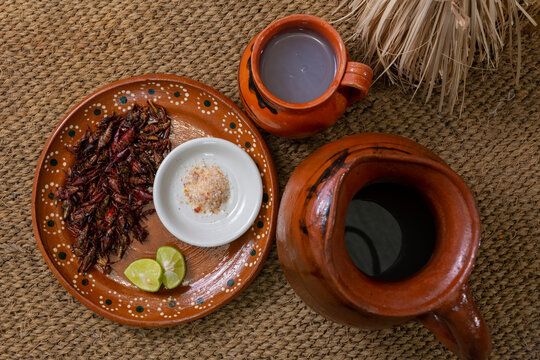 Platillo mexicano de insecto