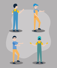 builders men icon set