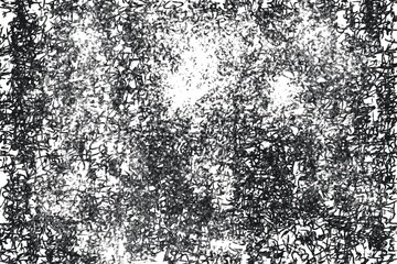 Grunge black and white pattern. Monochrome particles abstract texture. Background of cracks, scuffs, chips, stains, ink spots, lines. Dark design background surface